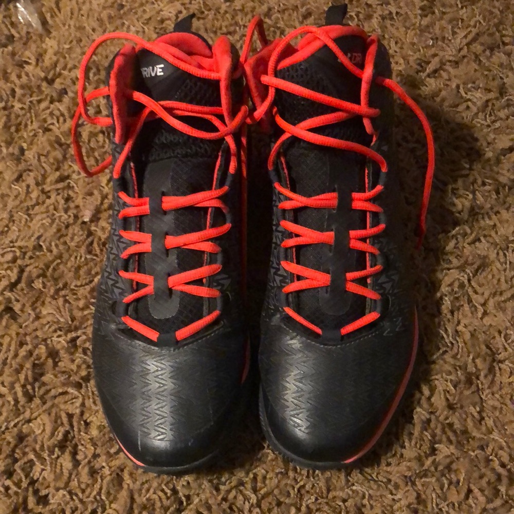 Under Armour black and red men’s basketball shoes